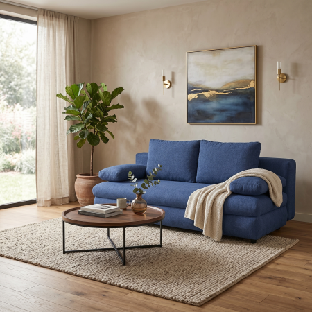Canapea extensibila OLIMP, 3 locuri, cu arcuri si lada depozitare, bej inchis, 203x100x85 cm [7]