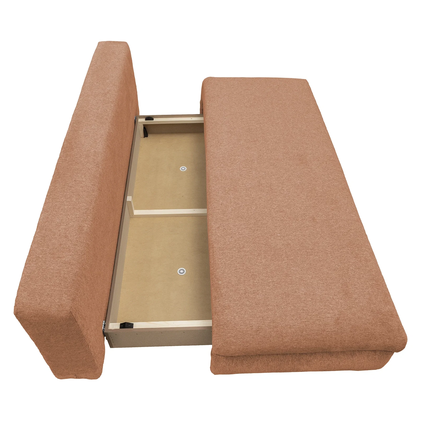 Canapea extensibila OLIMP, 3 locuri, cu arcuri si lada depozitare, bej inchis, 203x100x85 cm [4]