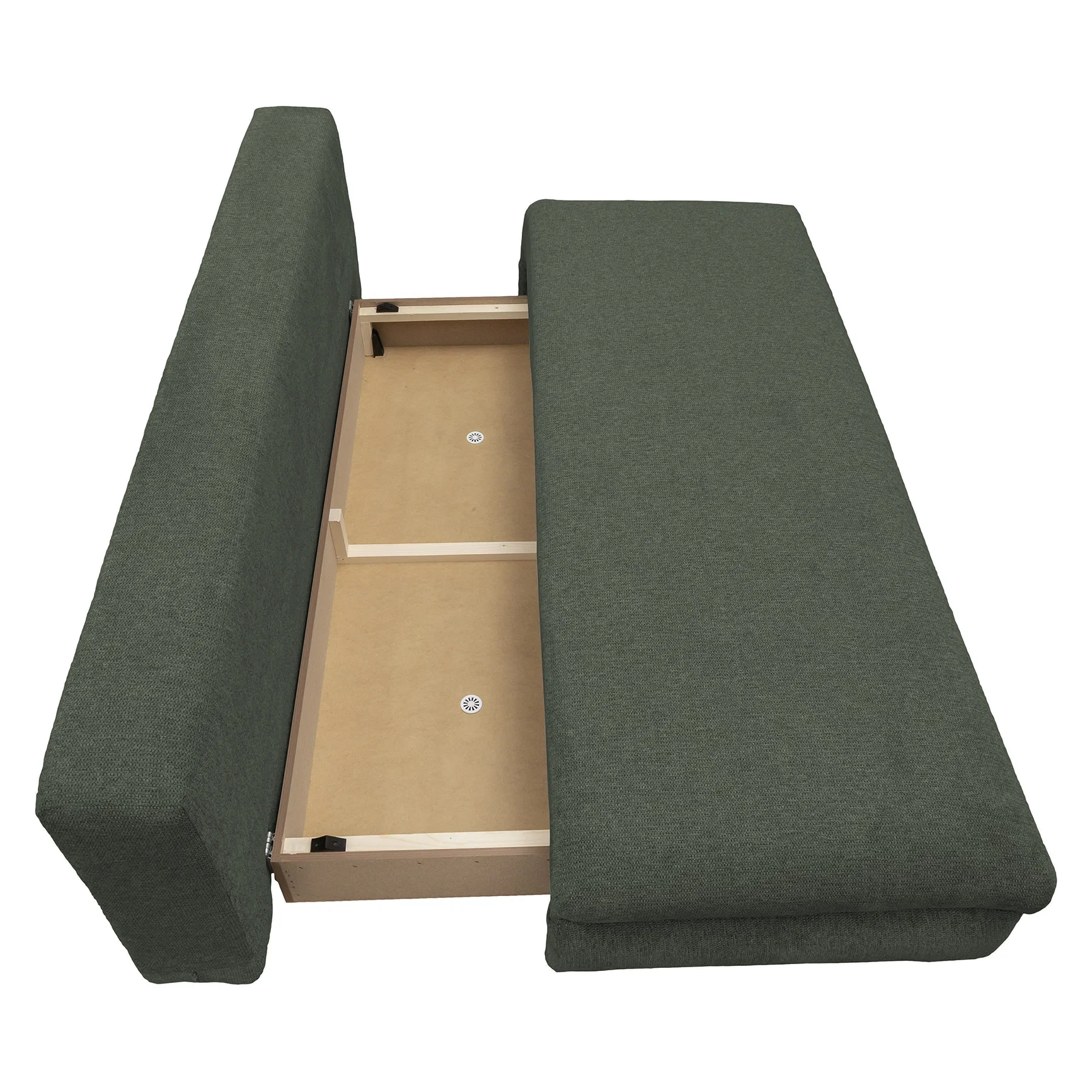 Canapea extensibila OLIMP, 3 locuri, cu arcuri si lada depozitare, bej inchis, 203x100x85 cm [4]