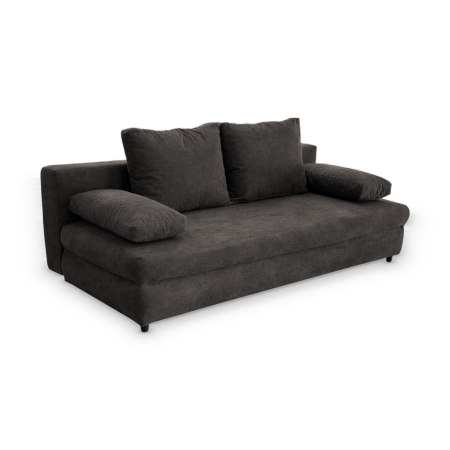 Canapele Clasice - Canapea extensibila OLIMP, 3 locuri, cu arcuri si lada depozitare, maro, 203x100x85 cm