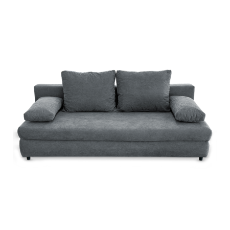Canapea extensibila OLIMP, 3 locuri, cu arcuri si lada depozitare, gri, 203x100x85 cm