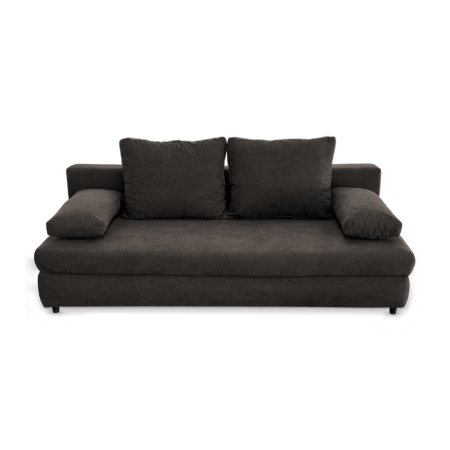 Canapele Clasice - Canapea extensibila OLIMP, 3 locuri, cu arcuri si lada depozitare, maro, 203x100x85 cm