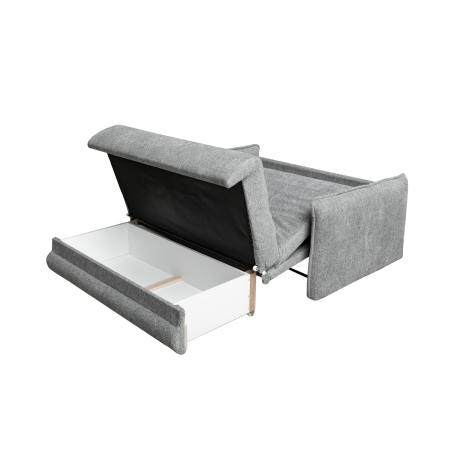 Canapea extensibila PARMA, 2 locuri, cu arcuri si lada depozitare, gri, 145x110x90 cm [3]