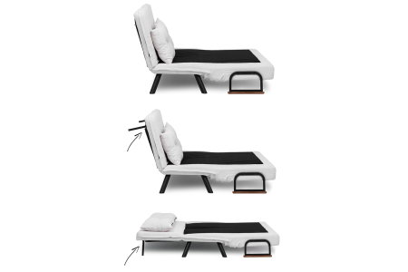 Canapea extensibila SANDO, 2 locuri, gri si alb 133x78x78 cm [22]