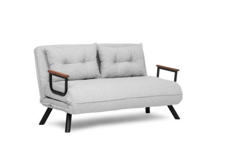 Canapea extensibila SANDO, 2 locuri, gri si alb 133x78x78 cm [19]