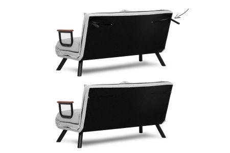 Canapea extensibila SANDO, 2 locuri, gri si alb 133x78x78 cm [21]