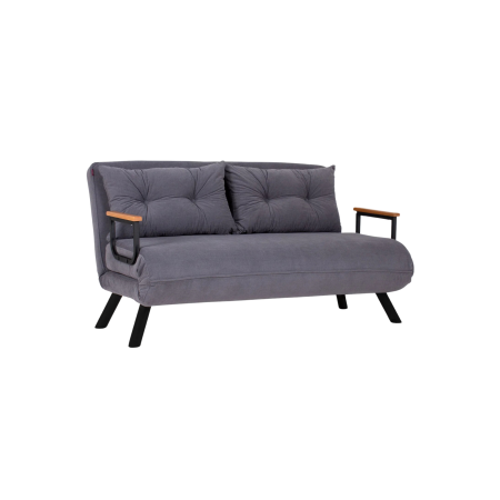 Canapele Extensibile - Canapea extensibila SANDO, 2 locuri, gri si verde petrol, 133x78x78 cm