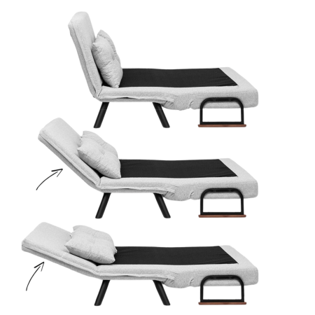 Canapea extensibila SANDO, 2 locuri, gri si alb 133x78x78 cm [18]