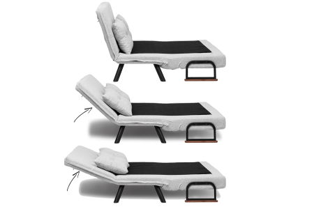 Canapea extensibila SANDO, 2 locuri, gri si alb 133x78x78 cm [20]