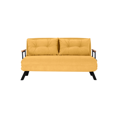 Canapea extensibila SANDO, 2 locuri, mustar, 133x78x78 cm