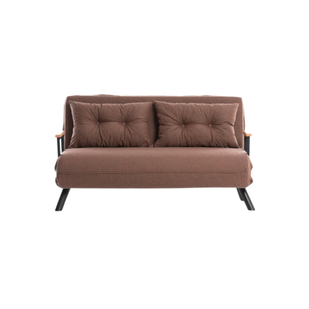 Canapea extensibila SANDO, 2 locuri, maro deschis, 133x78x78 cm