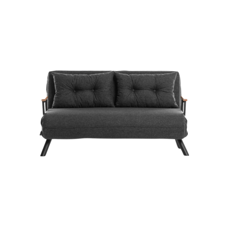 Canapea extensibila SANDO, 2 locuri, gri inchis, 133x78x78 cm