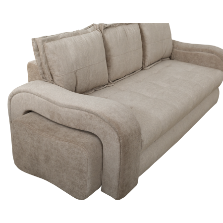 Canapea extensibila TOLEDO, 3 locuri, cu arcuri si lada depozitare, maro deschis, 265x100x95 cm [4]