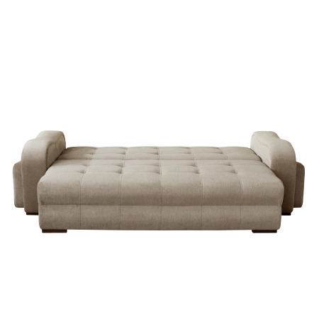 Canapele Moderne - Canapea extensibila TOLEDO, 3 locuri, cu arcuri si lada depozitare, maro deschis, 265x100x95 cm