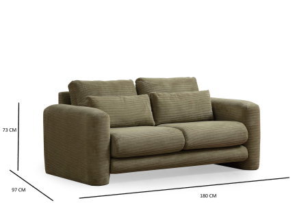 Canapea fixa LILY, 2 locuri, 180x97x73 cm [5]