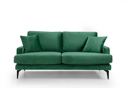 Canapea fixa PAPIRA, 2 locuri, verde, 175x90x88 cm