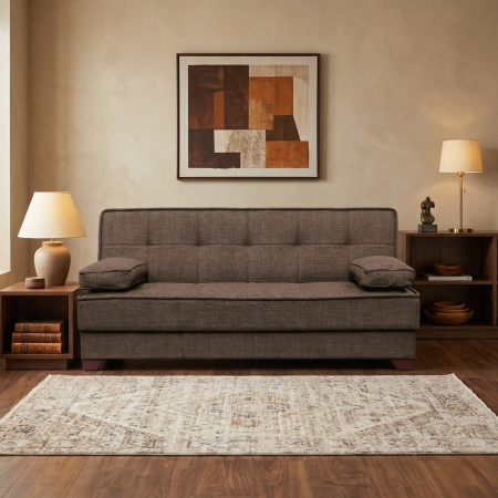 Canapea LEON II extensibila, 3 locuri, cu arcuri si lada depozitare, 190x82x88 cm - ExpoMob [4]