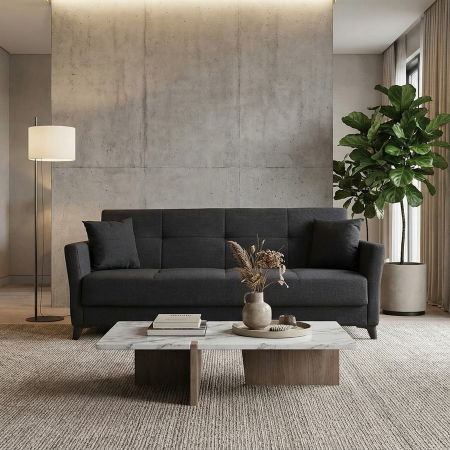 Canapea LOREN extensibila, 3 locuri, cu arcuri si lada depozitare, 203x85x85 cm - ExpoMob [4]