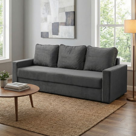 Canapea NICO II extensibila, 3 locuri, cu arcuri si lada depozitare, 220x85x75 cm [5]