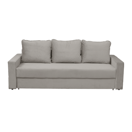 Canapea NICO II extensibila, 3 locuri, cu arcuri si lada depozitare, bej, 220x85x75 cm