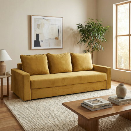 Canapea NICO II extensibila, 3 locuri, cu arcuri si lada depozitare, 220x85x75 cm [5]