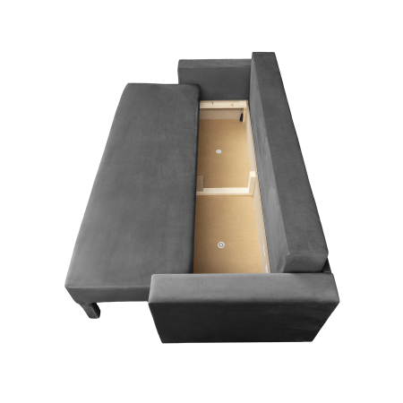 Produs în România - Canapea NICO II extensibila, 3 locuri, cu arcuri si lada depozitare, 220x85x75 cm