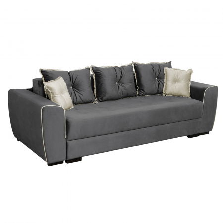 Canapea VERA extensibila, 3 locuri, cu arcuri si lada depozitare, 245x110x80 cm - ExpoMob [1]