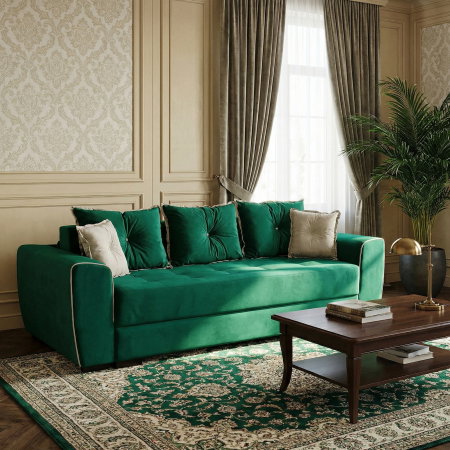 Canapea VERA extensibila, 3 locuri, cu arcuri si lada depozitare, 245x110x80 cm - ExpoMob [6]