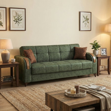 Canapea ZETA extensibila, 3 locuri, cu arcuri si lada depozitare, 225x84x85 cm - ExpoMob [4]