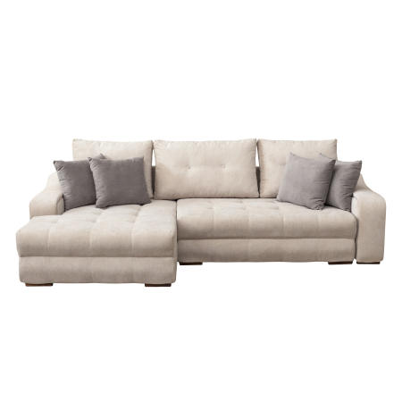 Coltare Moderne - Coltar extensibil ATENA 2ES1, cu arcuri si lada depozitare, colt stanga, bej, 300x190x100 cm