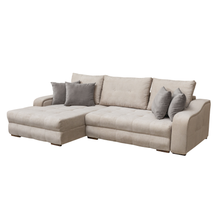 Coltare Moderne - Coltar extensibil ATENA 2ES1, cu arcuri si lada depozitare, colt stanga, bej, 300x190x100 cm