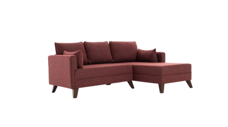 Coltar extensibil BELLA, colt dreapta, rosu claret, 205x140x85 cm