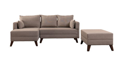 Coltar extensibil BELLA, colt stanga, crem, 205x140x85 cm