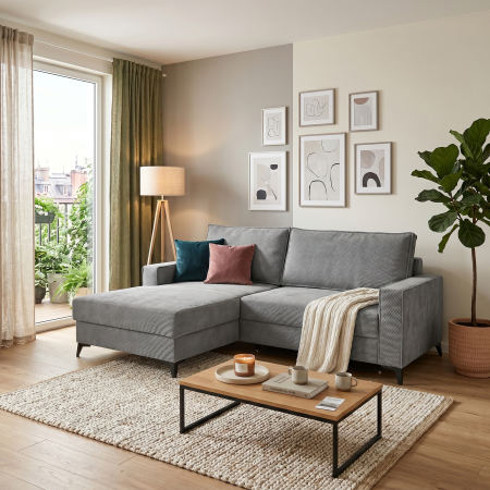 Coltar extensibil FREDERIC, cu arcuri si lada depozitare, colt dreapta sau stanga, 235x160x95 cm [7]