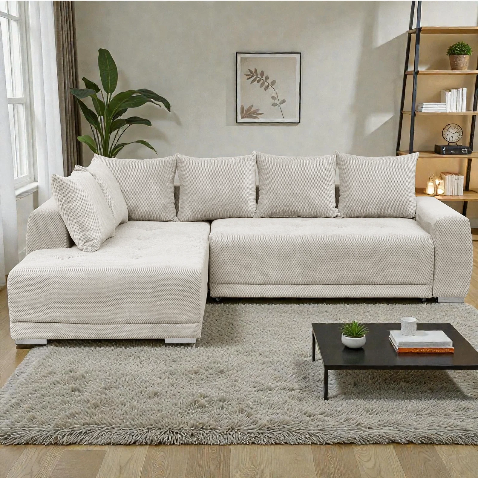 Coltare Moderne - Coltar extensibil MARIBO LC, cu arcuri si lada depozitare, colt stanga sau dreapta, 282x205x92 cm