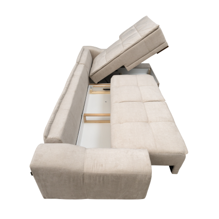 Coltar extensibil OSLO 3S1, cu arcuri si lada depozitare, colt stanga, bej, 360x190x100 cm [4]