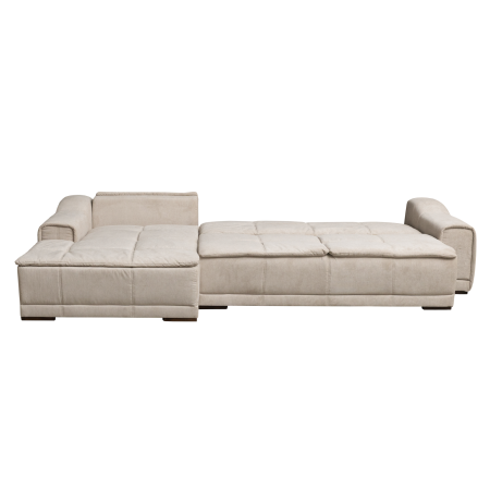 Coltare Moderne - Coltar extensibil OSLO 3S1, cu arcuri si lada depozitare, colt stanga, bej, 360x190x100 cm