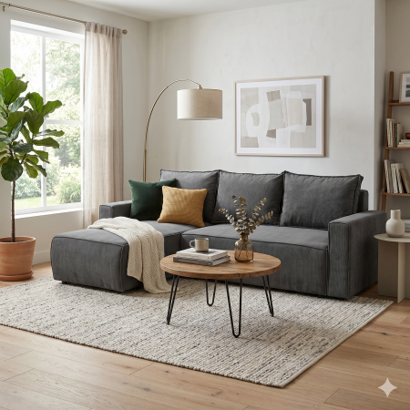 Coltar extensibil PORTA, cu arcuri si lada depozitare, colt interschimbabil, 238x150x90 cm [6]