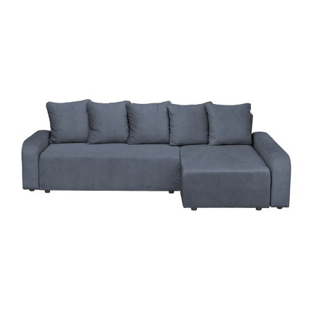 Coltar extensibil RIO, cu arcuri si lada depozitare, colt interschimbabil, albastru petrol, 235x140x83 cm