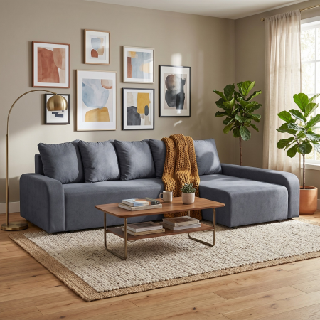 Coltar extensibil RIO, cu arcuri si lada depozitare, colt interschimbabil, 235x140x83 cm [6]