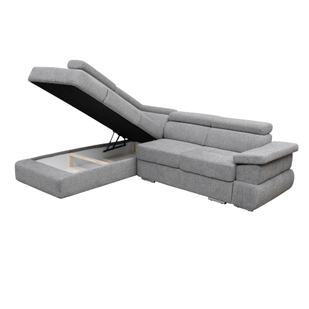 Coltar extensibil TIVOLI 2S3, cu arcuri si lada depozitare, colt stanga, gri, 285x225x90 cm [4]