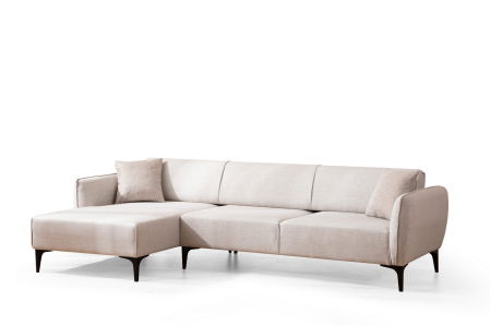 Coltar fix BELISSIMO, colt stanga, alb inchis, 270x140x67 cm