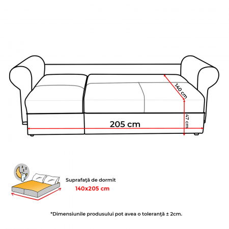 Coltar SEUL extensibil, cu arcuri si lada depozitare, colt interschimbabil, 255x150x95 cm - ExpoMob [9]