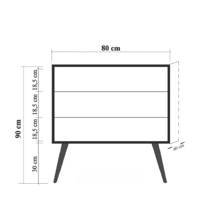 Comode - Comoda CITY TRIO, 80x40x89 cm