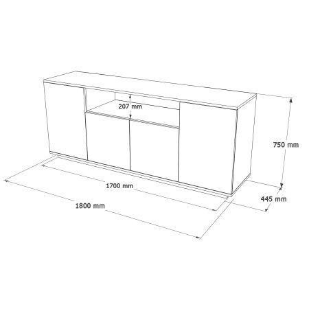 Comoda FR15-AW, 180x44,5x75 cm [6]