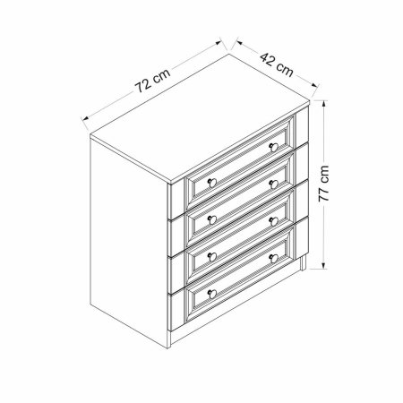 Comoda KALE 4927, 4 sertare, 72x42x77 cm [7]