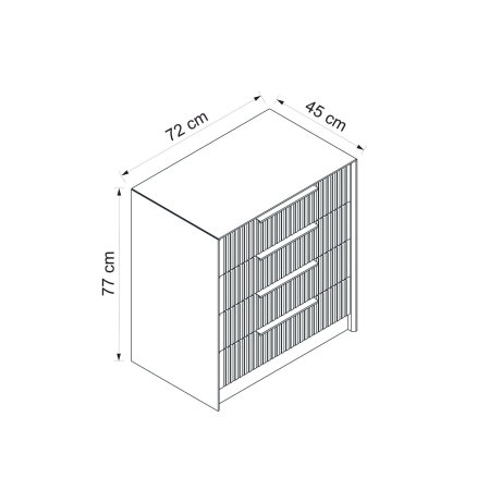 Comoda KALE LUXE, 4 sertare, 72x45x77 cm [8]