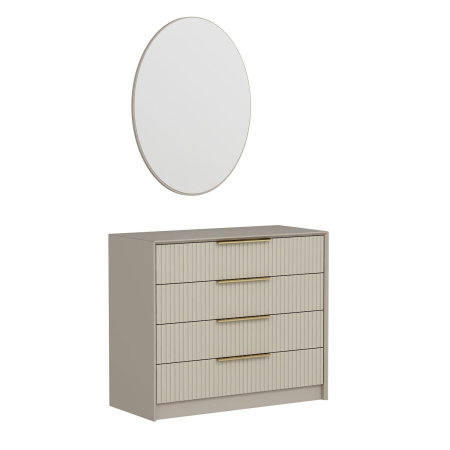 Mobilier Dormitor - Comoda KALE LUXE, cu oglinda, 4 sertare, 100x45x85 cm