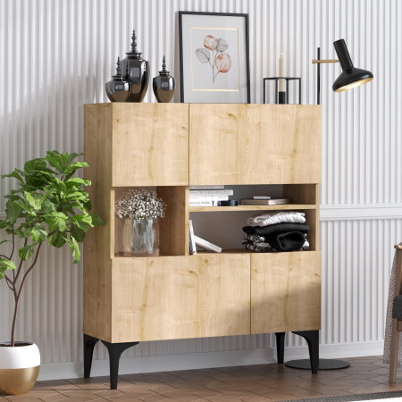 Mobilier Dormitor - Comoda KRISTA, stejar safir, 100x35x125 cm