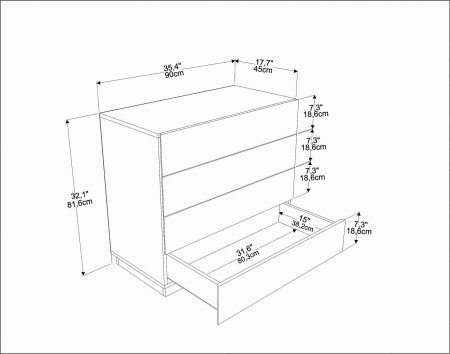 Comoda LINES, 90x45x81,6 cm [4]